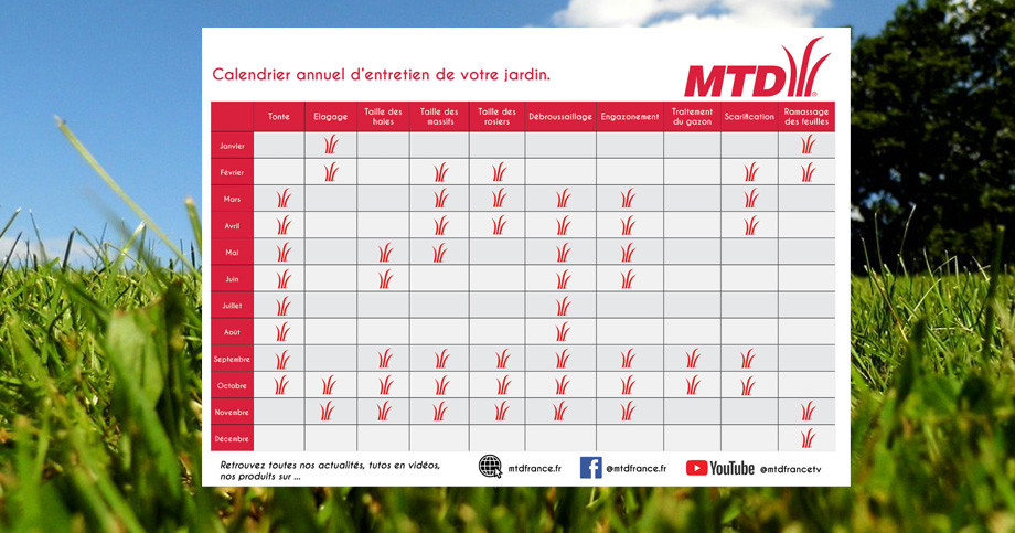 Téléchargez votre calendrier annuel pour l’entretien de votre jardin